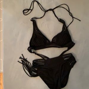 Boho luxury black bikini